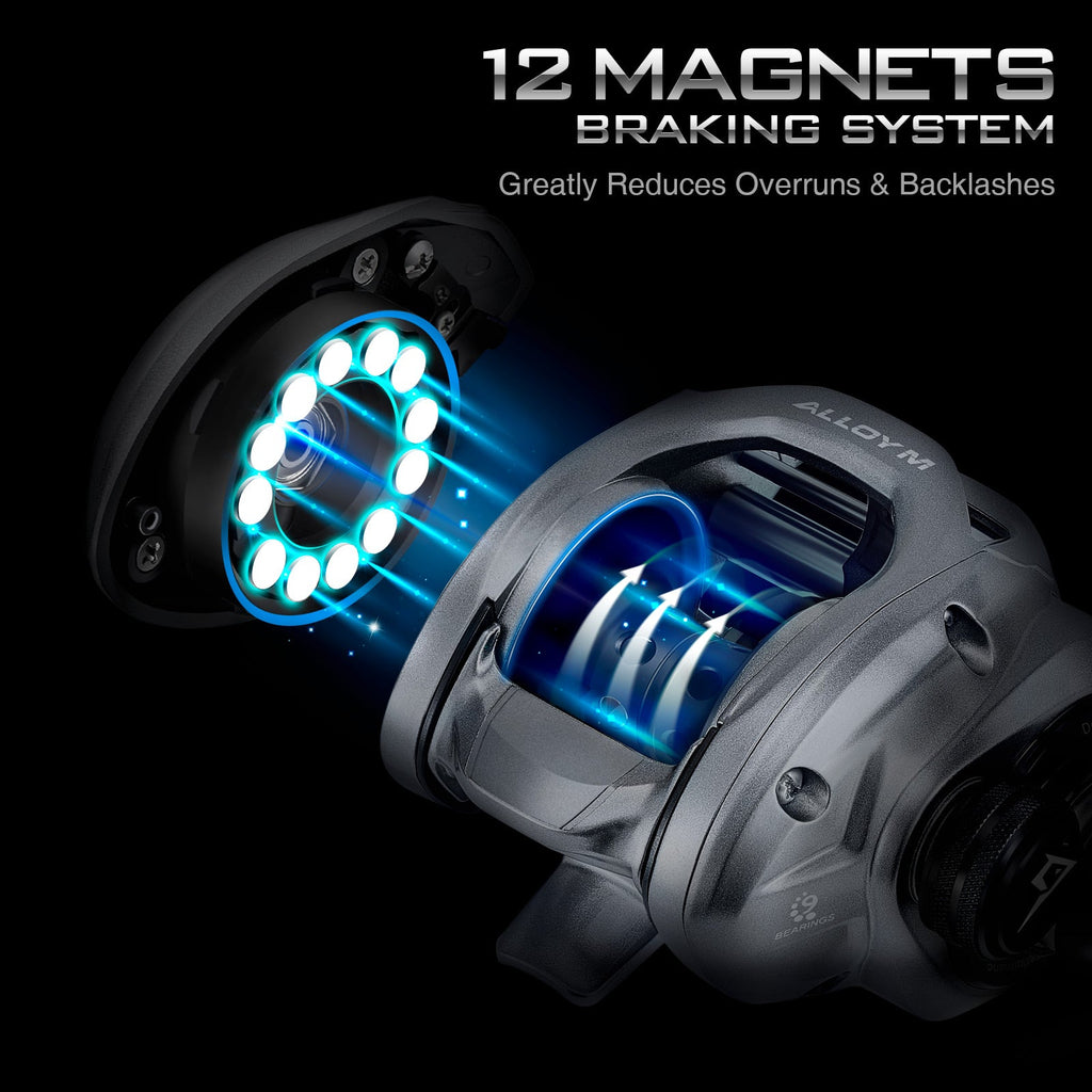 بكرة صيد Petprovac Alloy M، بكرة صيد منخفضة الارتفاع لصيد الأسماك في المياه المالحة، بكرة إلقاء طُعم