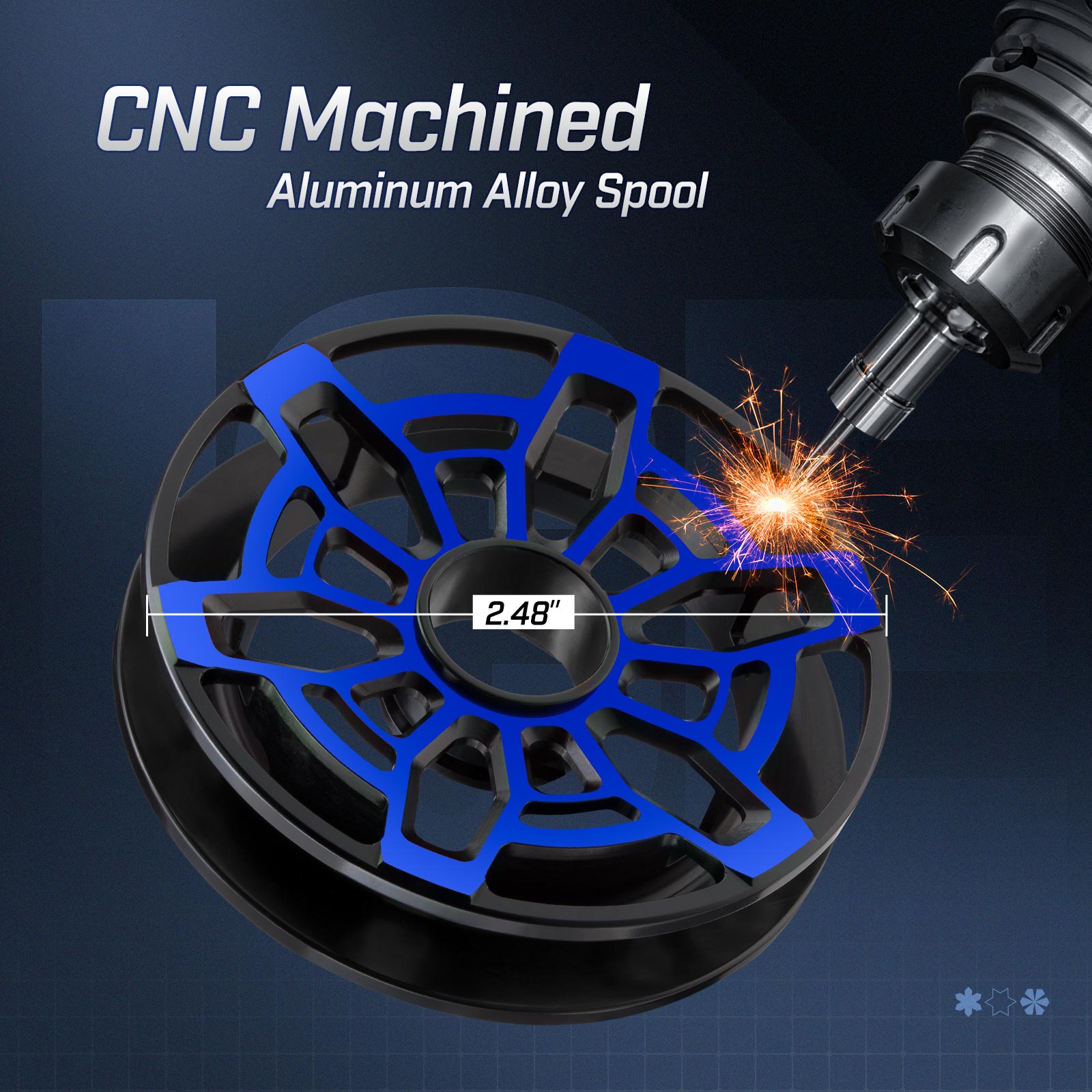 بكرة صيد الجليد Piscifun ICX Frost Carbon، نظام إسقاط مغناطيسي، قطر بكرة كبير