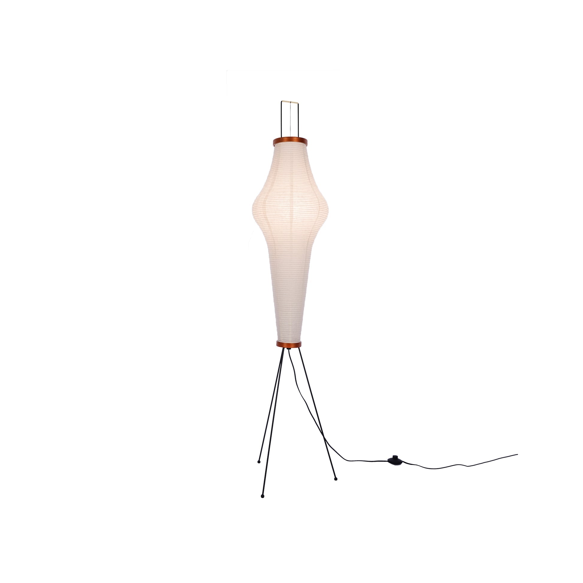 Lampada da terra in carta di riso Kazumi di Petprovac con bagliore ambientale morbido