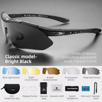 Five Lens Photochromic Polarized Cycling Glasses For Mountain Bikers