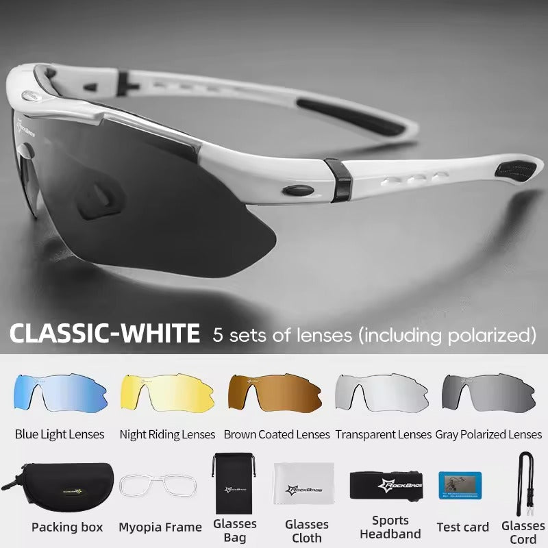 Five Lens Photochromic Polarized Cycling Glasses For Mountain Bikers