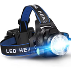 Lampe frontale LED de randonnée avec zoom, batterie rechargeable, étanche, pour randonneurs
