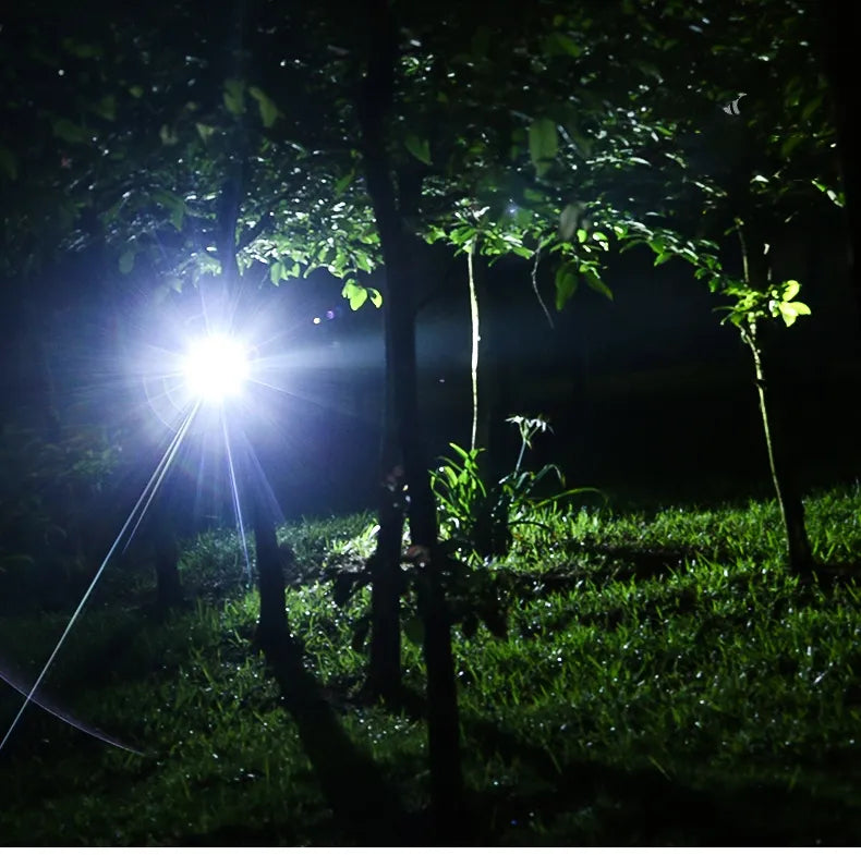 Lampe frontale LED de randonnée avec zoom, batterie rechargeable, étanche, pour randonneurs