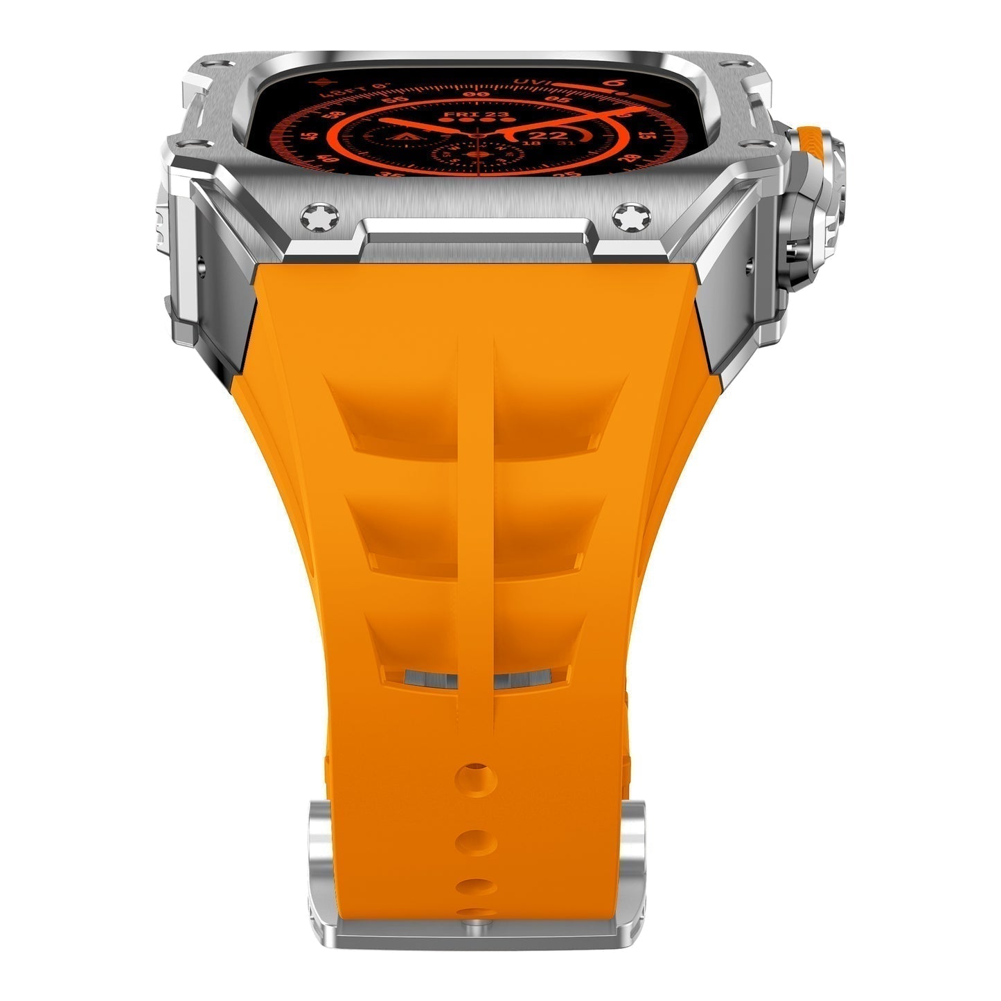 Trevon série | Stříbrné pouzdro z nerezové oceli pro Apple Watch Ultra | Petprovac