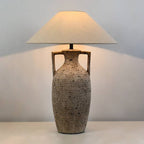 مصباح طاولة خزفي محكم الملمس بإضاءة دافئة محيطة لتزيين المنزل