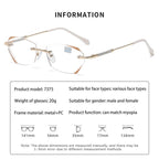 Aurena Dame Diamant Rammeløse Blokkering av Blått Lys Lesebriller | Petprovac