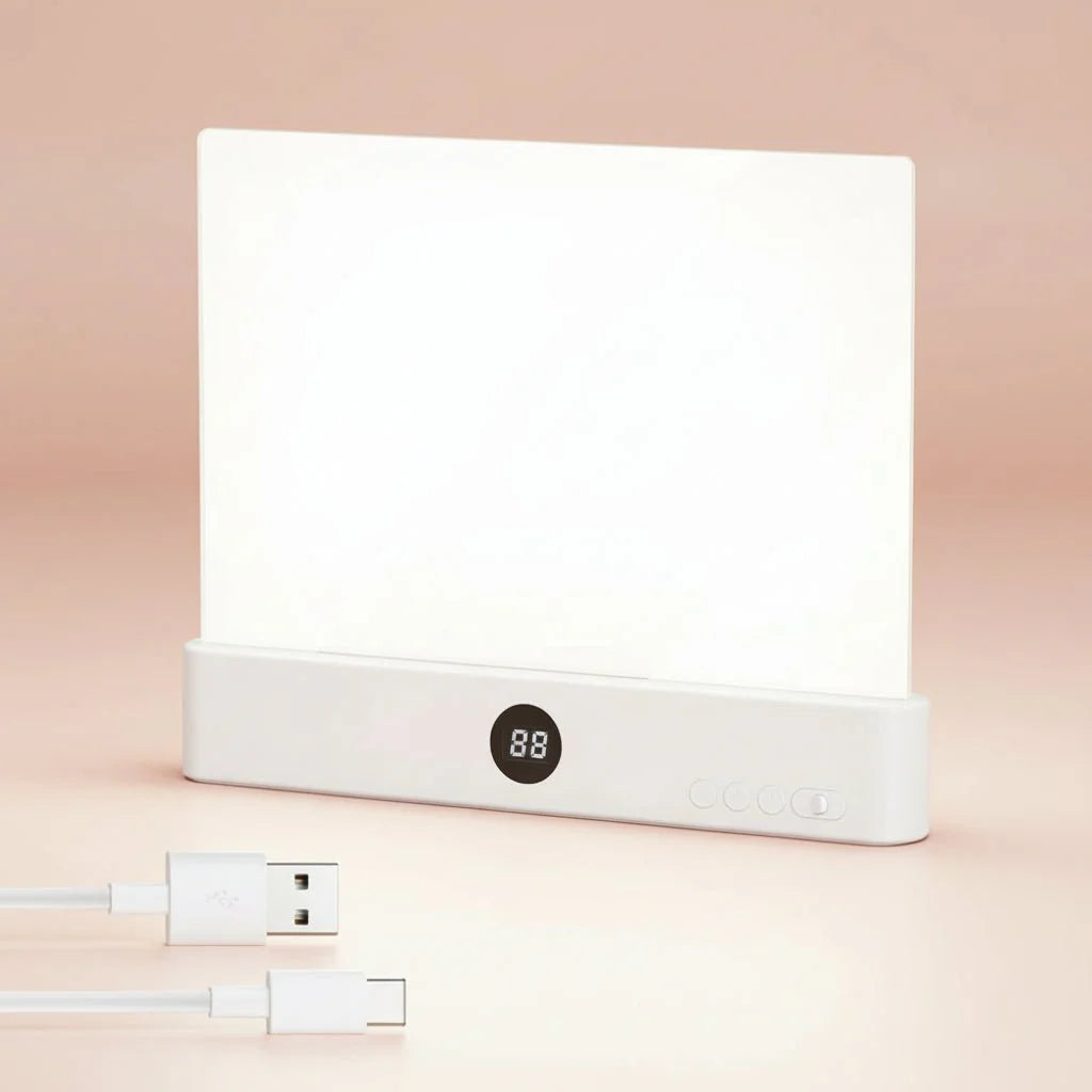 מנורת ספר LED עם פאנל, נטענת ב-USB לקריאה בלילה
