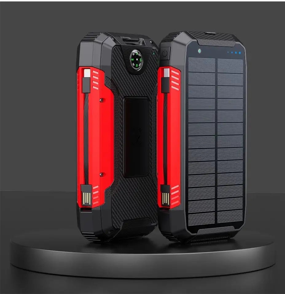 EclipseVolt 30 000 mAh vízálló napelemes power bank két USB porttal és Qi vezeték nélküli töltővel