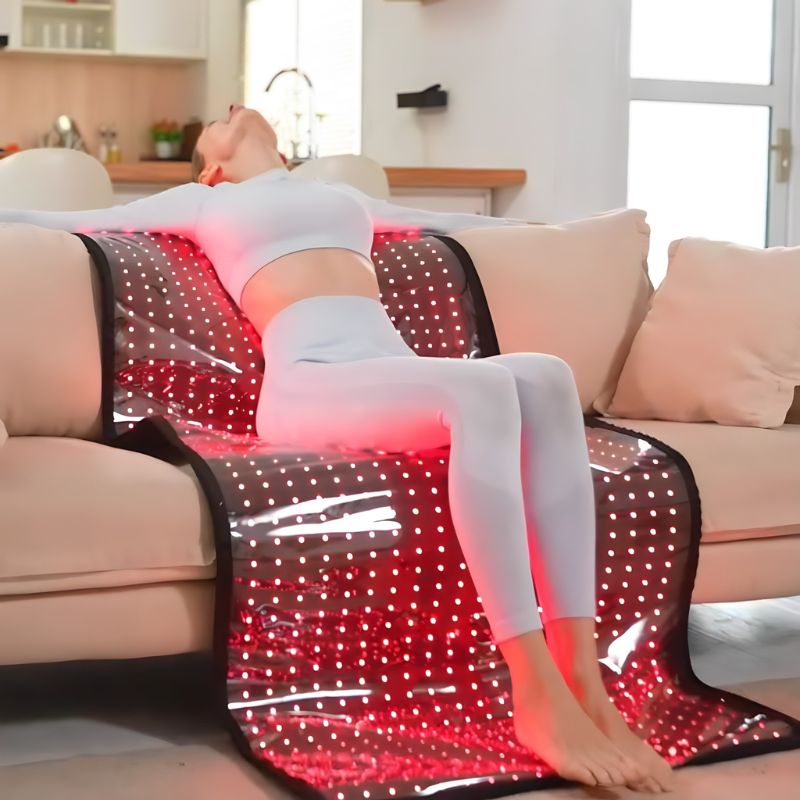 Red Light Therapy Mat Full Body Coverage 1280 LEDs 660nm 850nm For Home Wellness