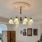 Klassisk Belmont Lysekrone - Gammeldags Blomstret Glaslampe