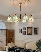 Klassisk Belmont Lysekrone - Gammeldags Blomstret Glaslampe