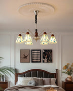 Klassisk Belmont Lysekrone - Gammeldags Blomstret Glaslampe