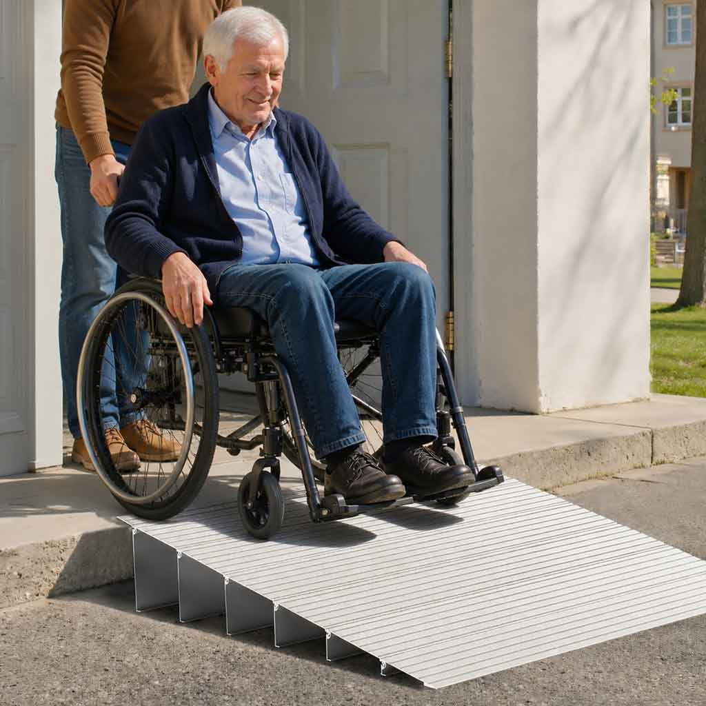Lightweight Aluminum Threshold Ramp for Safe Barrier-Free Access