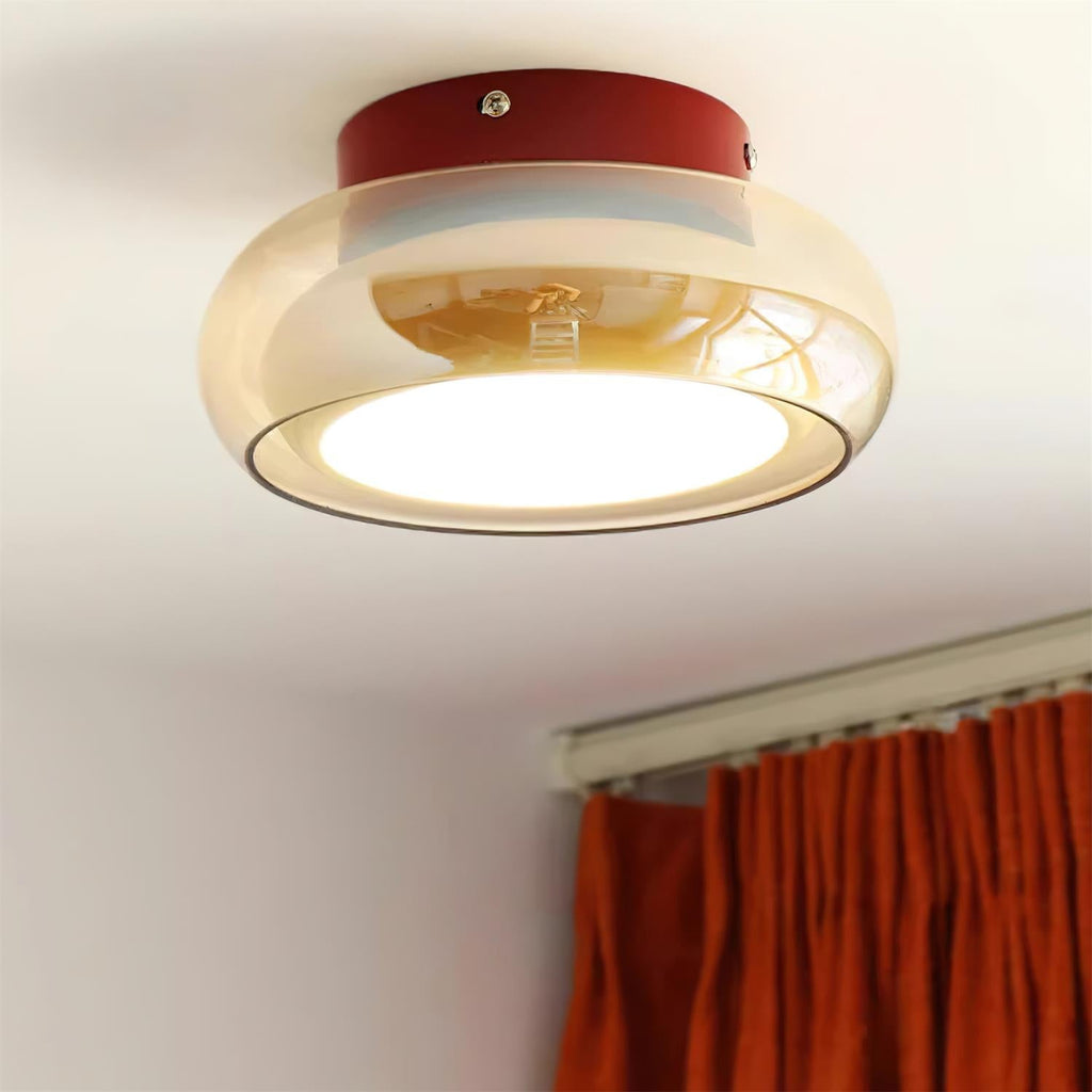 LumaNova Vintage Glas Infälld Taklampa i Cognac Band