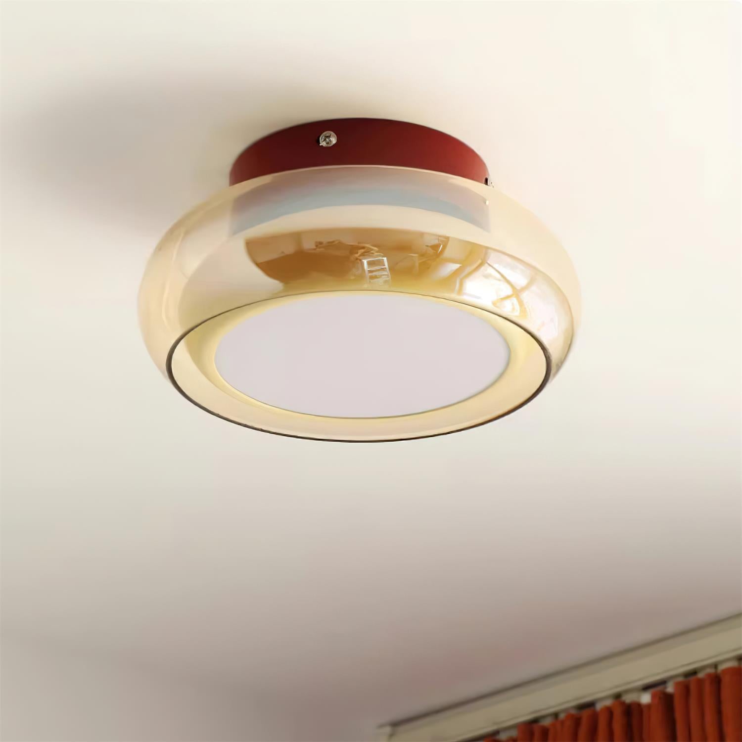 LumaNova Vintage Glas Infälld Taklampa i Cognac Band