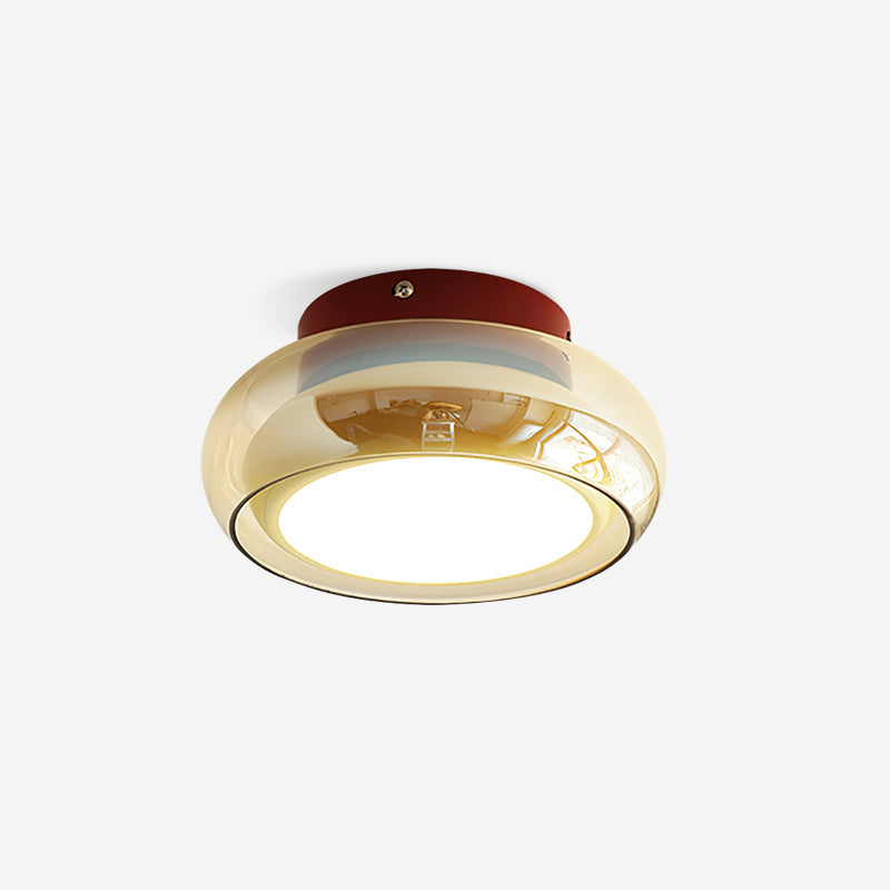 LumaNova Vintage Glas Infälld Taklampa i Cognac Band