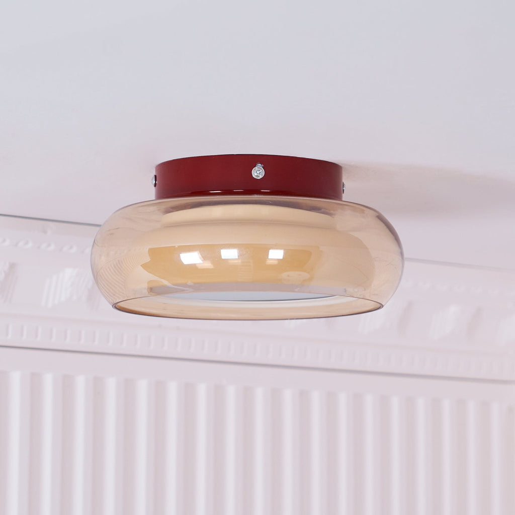 LumaNova Vintage Glas Infälld Taklampa i Cognac Band