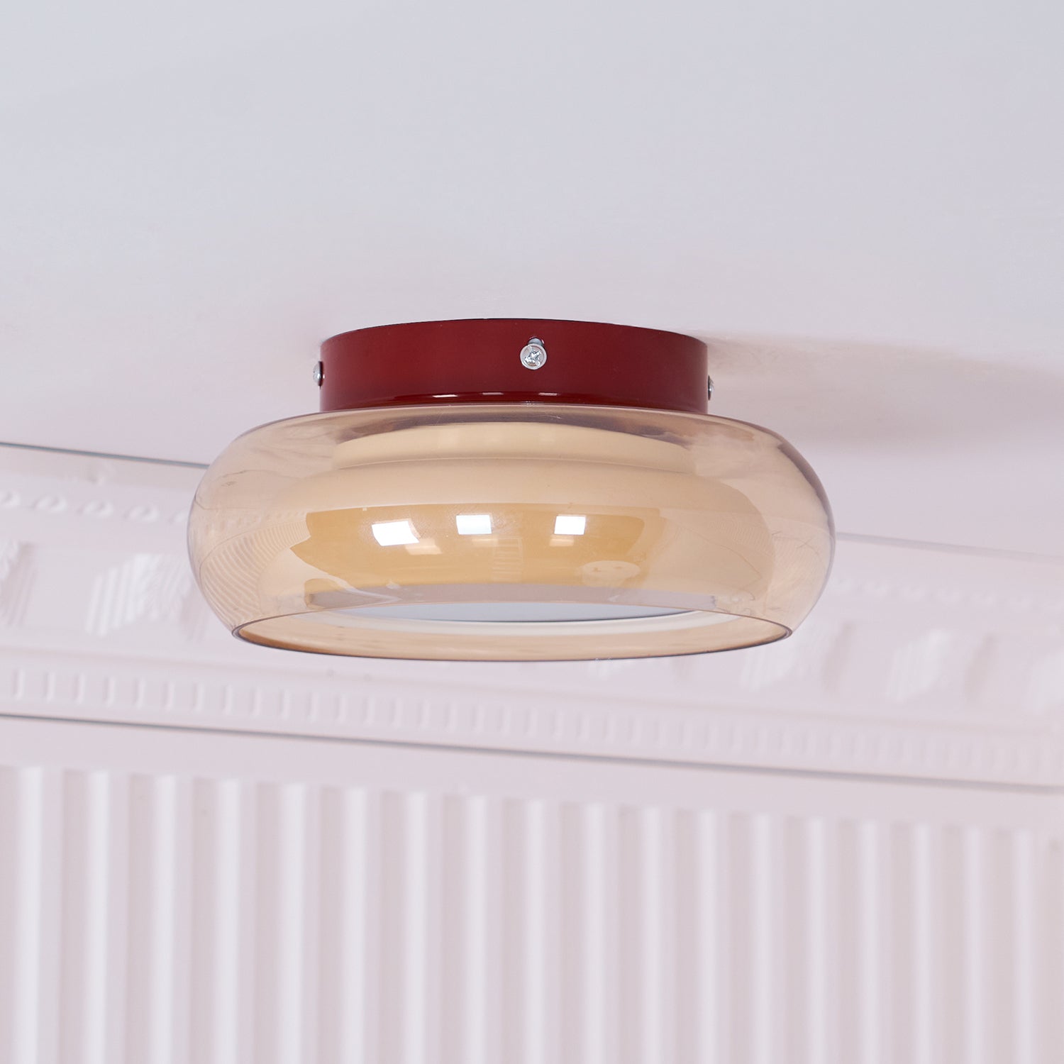 LumaNova Vintage Glas Infälld Taklampa i Cognac Band