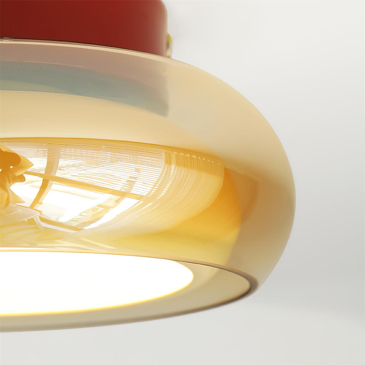 LumaNova Vintage Glas Infälld Taklampa i Cognac Band