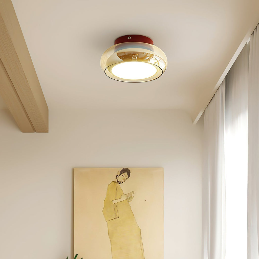 LumaNova Vintage Glas Infälld Taklampa i Cognac Band