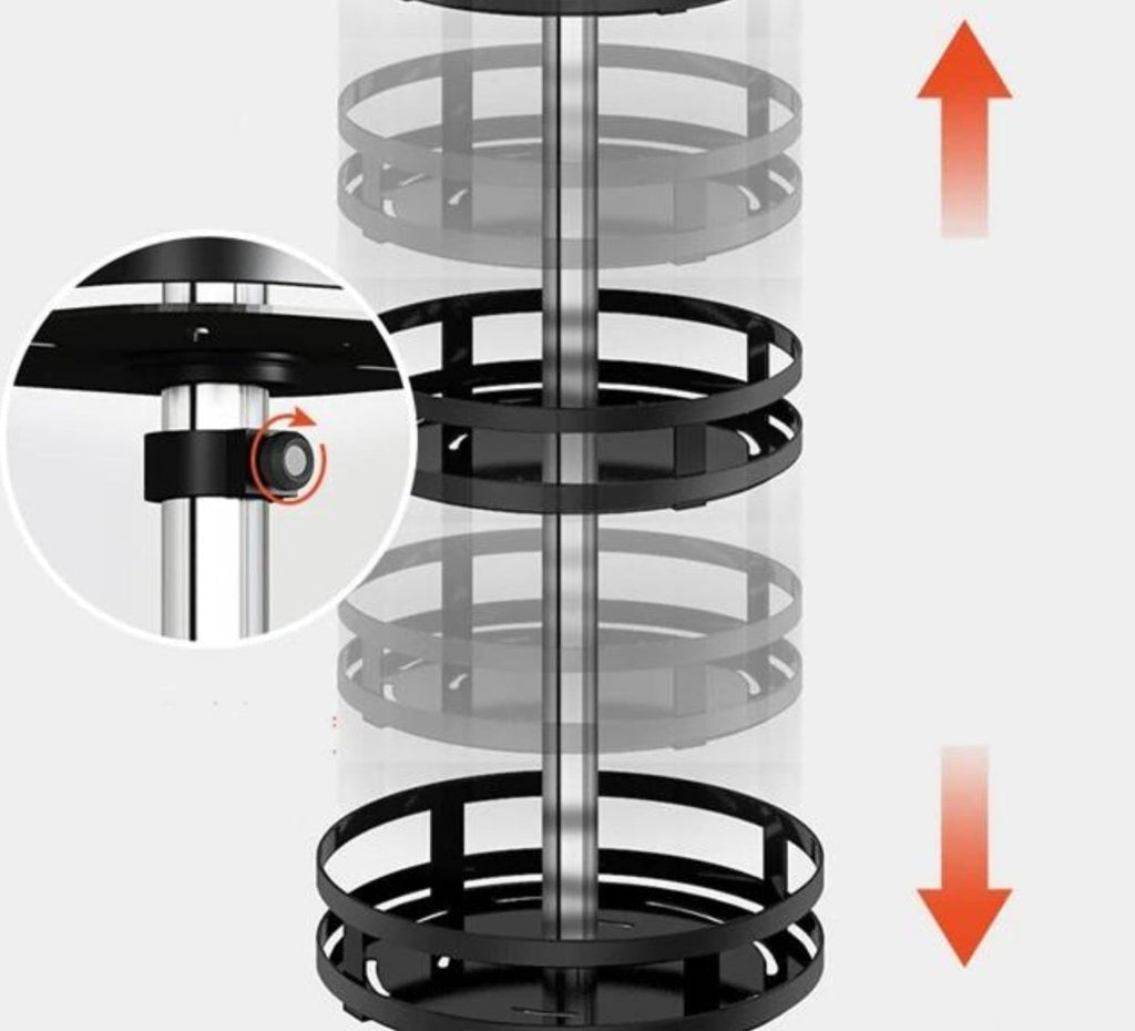 Otáčecí police Twistrack 360 pro organizaci kuchyně a skříně