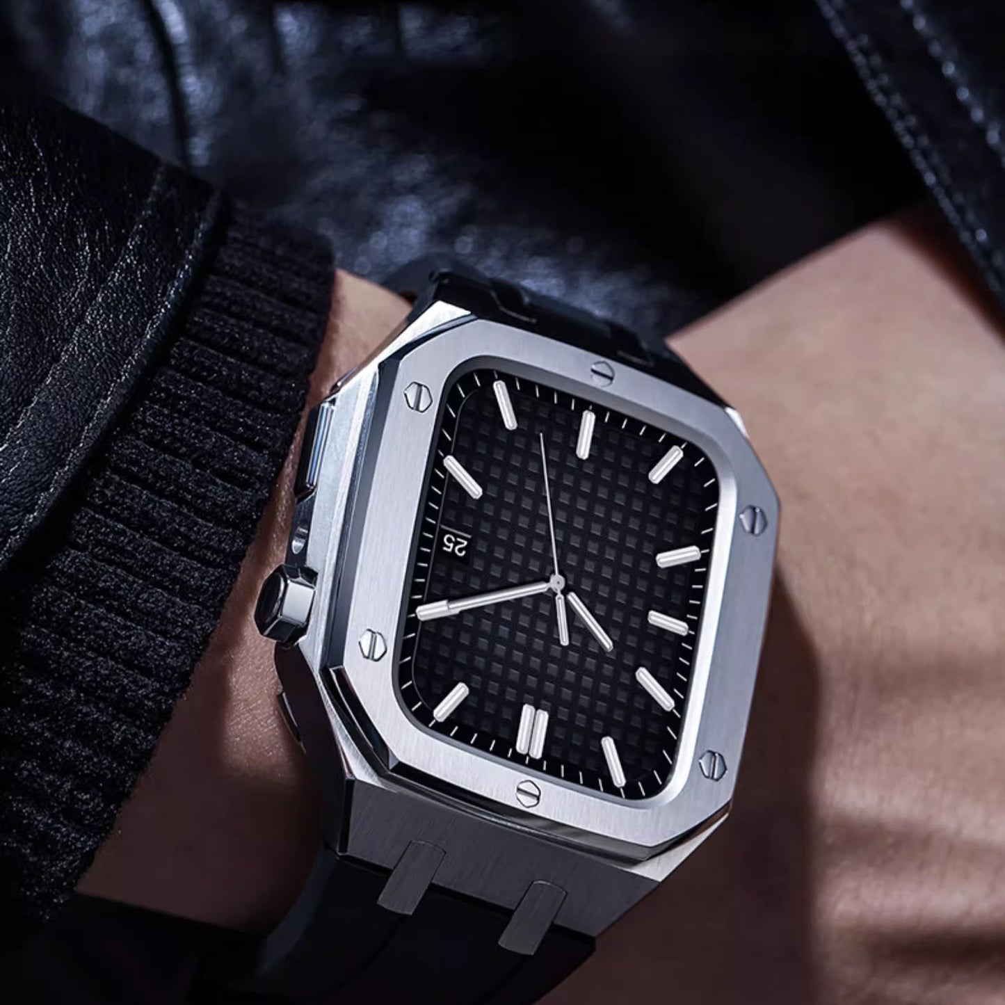 Velori | Sada pro modernizaci silikonového pásku a pouzdra z nerezové oceli pro Apple Watch | Petprovac