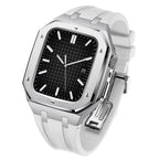 فيولوري | طقم تحديث حزام سيليكون وعلبة من الفولاذ المقاوم للصدأ لساعة أبل | بيتبروفاك