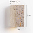 LumaStone Travertine Perforated Wall Sconce LED Lighting
