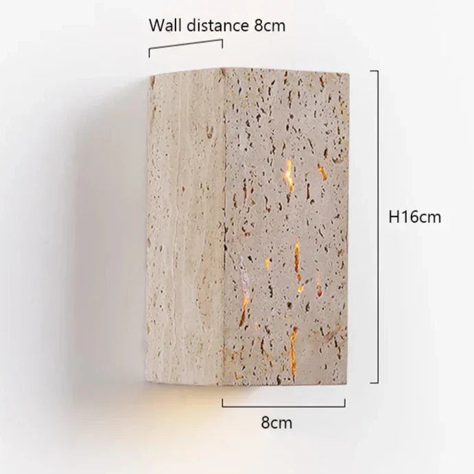 LumaStone Travertine Perforated Wall Sconce LED Lighting