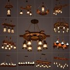 Vintage Industrial Wood LED Ceiling Light | Petprovac