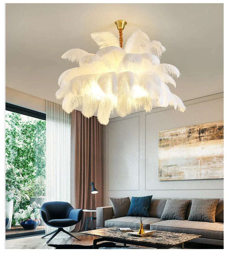 AstraFeather Pendant Chandelier Handcrafted Modern Light