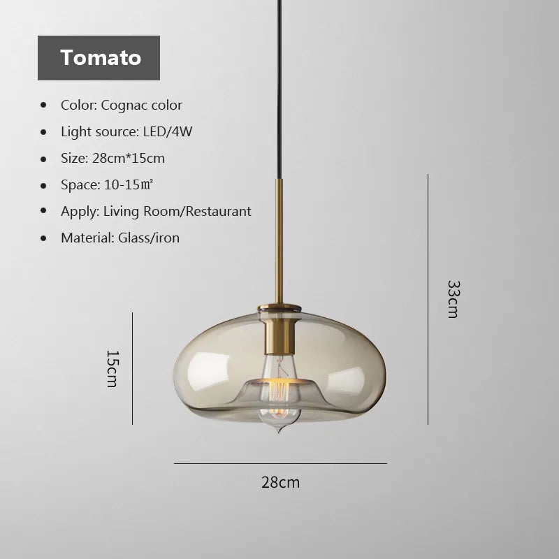 Arctix Glass Pendant Light in Industrial LED Luxury