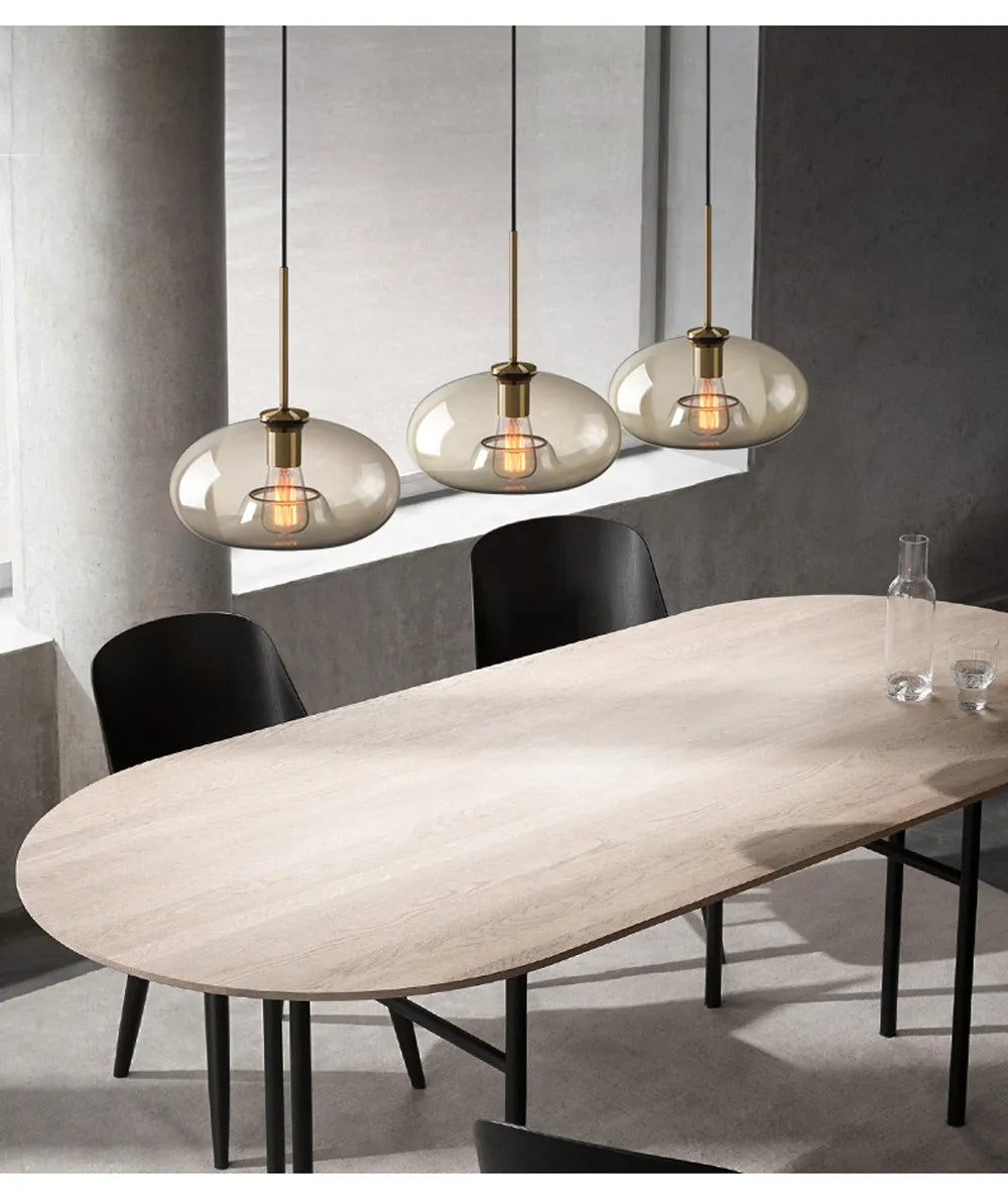 Arctix Glass Pendant Light in Industrial LED Luxury