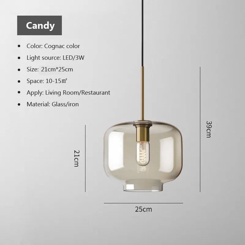 Arctix Glass Pendant Light in Industrial LED Luxury