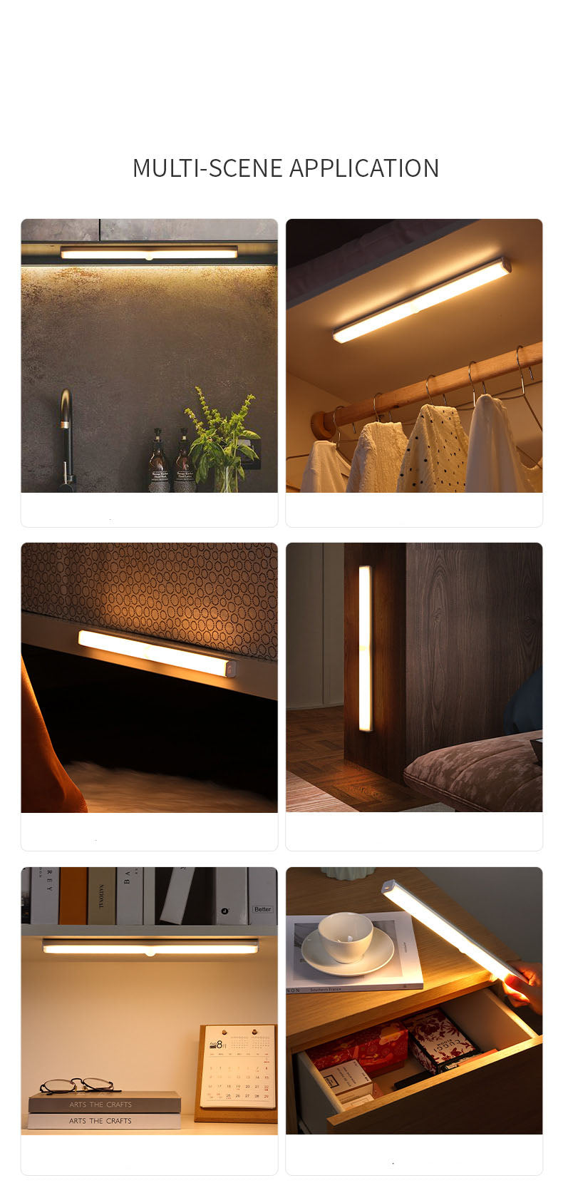 Luce a LED wireless con sensore di movimento per armadietto da cucina