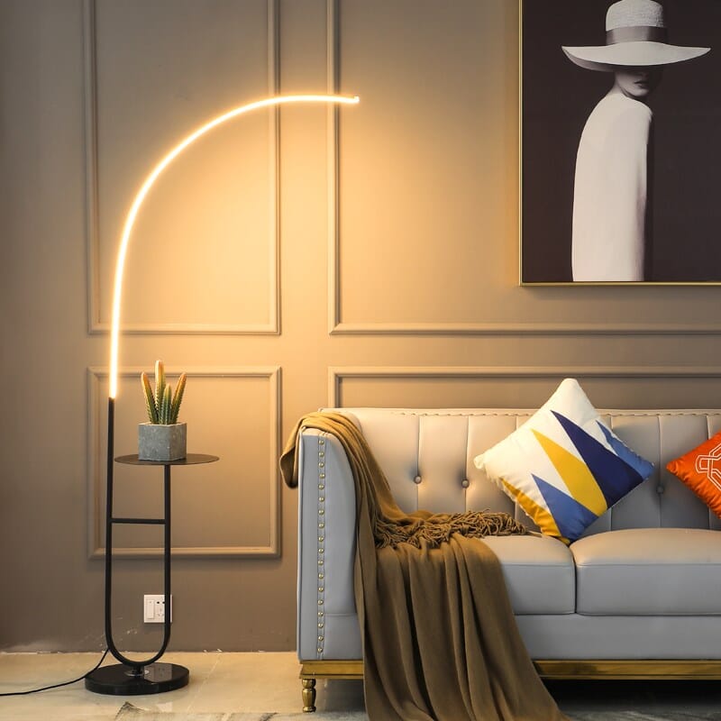 Brinley | Lampada da terra con vassoio in marmo