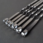 GrillMaster Pro Grill Skewers | Extra Long Stainless Steel Skewers with Wooden Handle | Set of 6