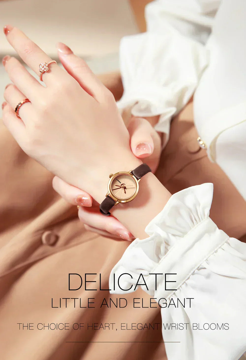 Montre vintage mini en cuir pour femmes | Petprovac