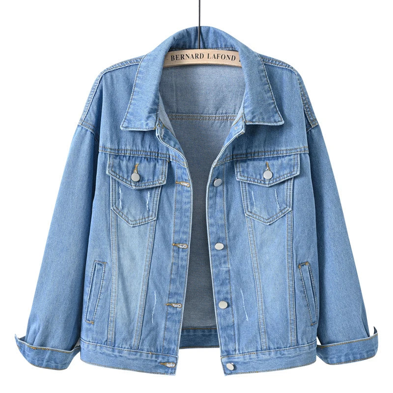 Harborline Everyday Button Front Denim Jacket For Women