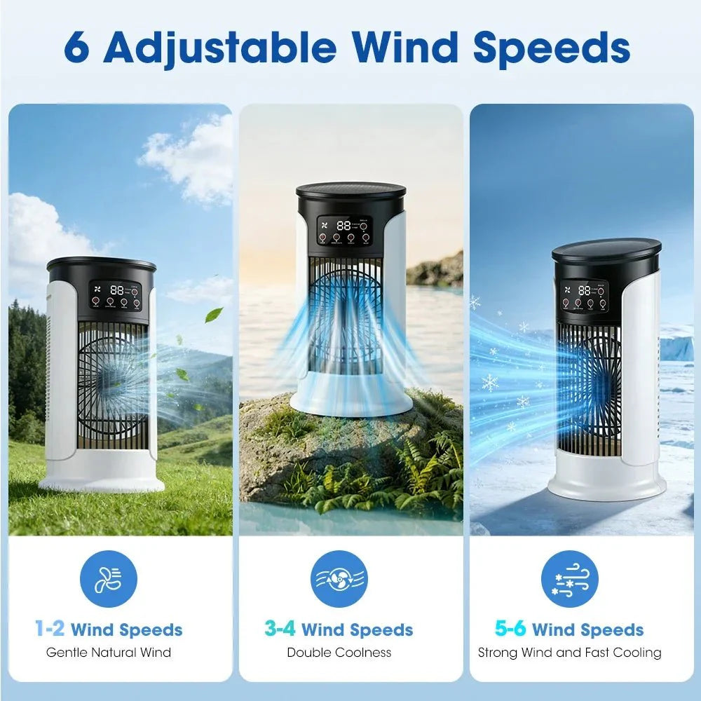 3-in-1 Portable Air Cooler with Humidifier and LED Night Light