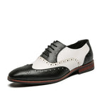 Men's Luxury Shoes Brogue Lace-up Casual British Style Contrast Color Oxford Office