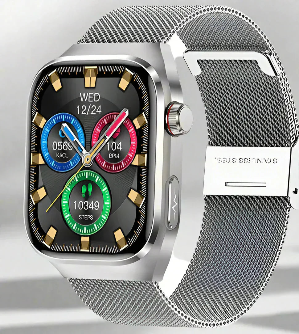 AeroPulse Health Watch Bluetooth For Blood Sugar Uric Acid ECG PPG