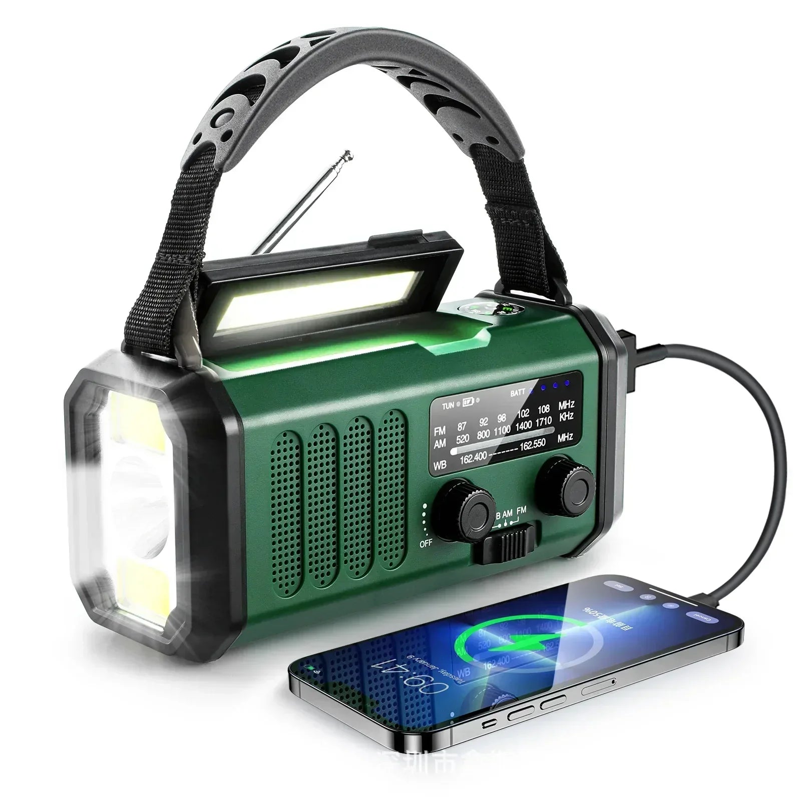 Radio solare Signa 10000mAh con manovella e meteo NOAA per campeggiatori