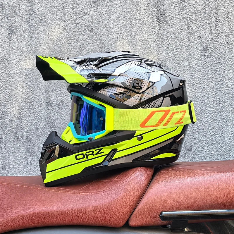 Off-Road Racing Helmet with Removable Visor