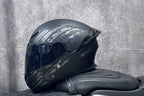 Casca de motocicletă integrală rabatabilă cu lentile duble și aripă aerodinamică spate, certificată DOT