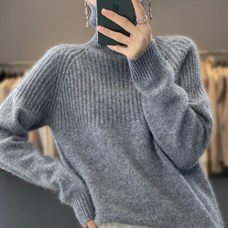AstraWeave Wool Turtleneck Sweater for Women Cozy Warm