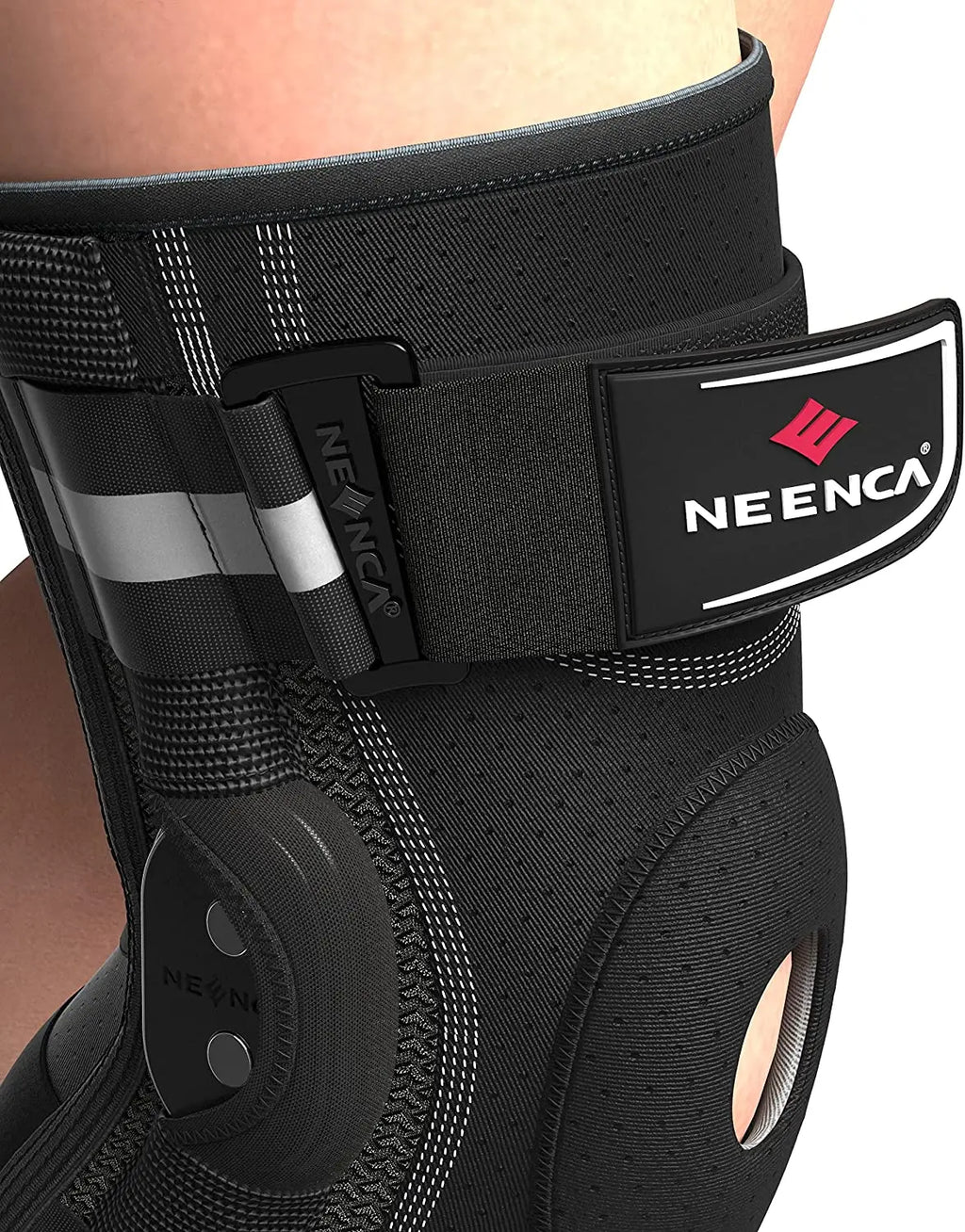 Knee Support Hinged Brace With Copper Stabilizers And Patellar Gel Pad