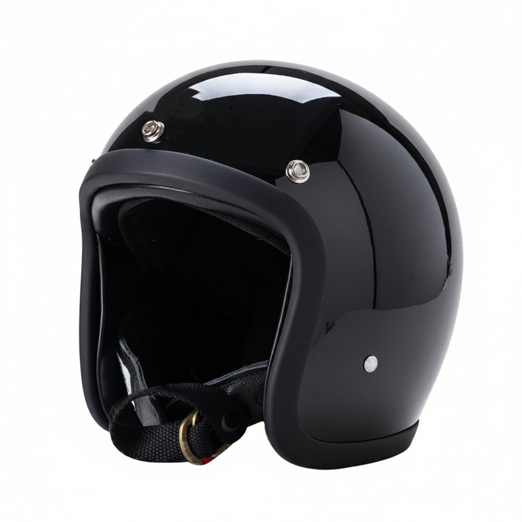 Vintage Open-Face Motorcycle Helmet with DOT & ECE Certification