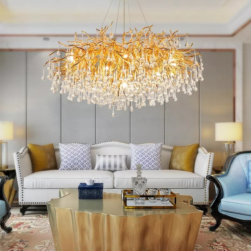 Luminelle Gold Branch Crystal LED Chandelier | Petprovac