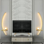 アストラグロウ ブラック＆ゴールド ストライプ メタル壁掛けライト 屋内外兼用